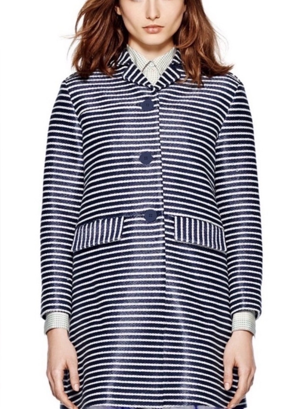 Tory Burch - Striped Raffia “Eliana” Coat size XS